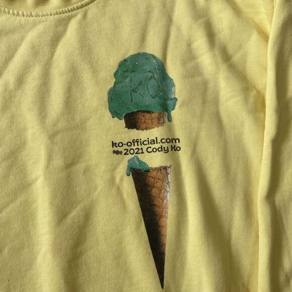 Cody Ko “Sugar High” 2021 Official Merch Yellow Sweatshirt Adult Size Medium - Picture 3 of 10